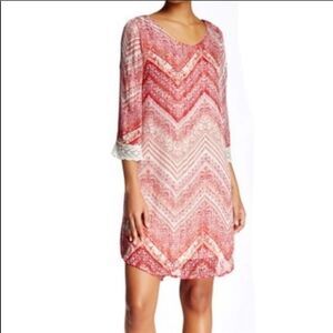 Danilo Boutique Chevron Lined 3/4 Sleeve Dress